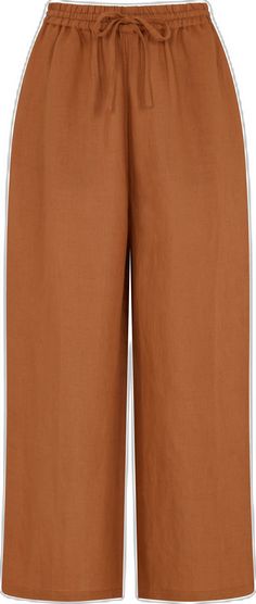 Brown Wide Leg Linen Pants, Brown Linen Wide Leg Pants, Brown Linen Summer Bottoms, Brown Linen Bottoms For Summer, Summer Brown Linen Bottoms, Brown Linen Wide-leg Pants, Brown Linen Spring Pants, Brown Linen Bottoms For Spring, Brown Relaxed Fit Linen Pants