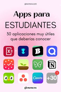 the spanish version of apps para estudiantes, which includes icons and text