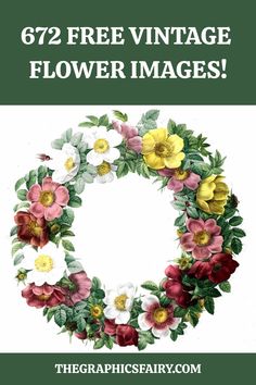 the graphics fairy's free vintage flower images are available for purchase on their website