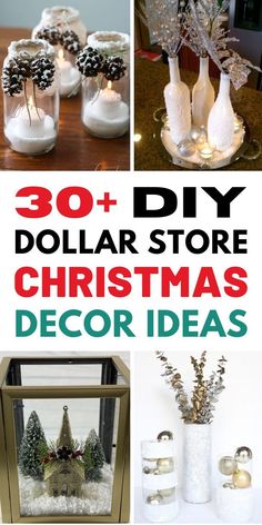 dollar store christmas decor ideas with text overlay