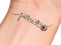 Just Breathe Dandelion Temporary Tattoo - Etsy Canada Cruising Tattoo Ideas, Semicolon Project, Petit Tattoo, Dandelion Tattoo, Small Tattoo Ideas, Tasteful Tattoos