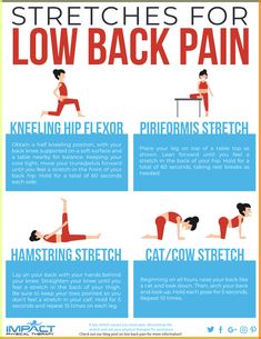 a poster describing how to stretch for low back pain