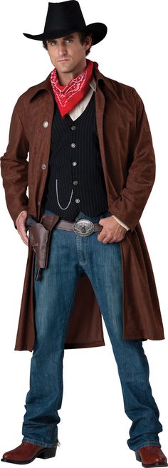 a man in a cowboy outfit is posing for the camera