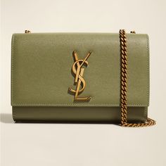 Saint Laurent "Kate" Crossbody Bag In Calf Leather. Bronze Hardware. Adjustable Crossbody Strap, 12"-21" Drop. Can Be Worn On The Shoulder Or Across The Body. Flap Top With Iconic Ysl Signature Medallion; Magnet Snap Closure. Interior, One Slip Pocket. 100% Calfskin Leather. 4.9"H X 7.8"W X 1.9"D. Item Weight, Approx. 1.2 Lbs. Made In Italy. For Other Bags Only Monogram Is Made In Italy But This Bag Is Made In Italy As Seen In Description. This Is Very Beautiful Can Be Passed To Generations. Col Elegant Bags With Logo, Ysl Camera Bag, Ysl Kate, Expensive Bag, Dream Bags, Saint Laurent Bags, Small Messenger Bag, Fall 24, Bronze Hardware