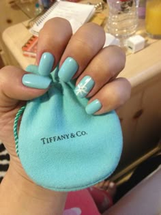 Tiffany Blue Short Nails, Tiffany Nail Color, Tiffany Blue Toe Nails, Breakfast At Tiffany’s Nails, Tiffany Blue Nails Short, Tiffany Color Nails, Tiffany Inspired Nails, Tiffany Blue Gel Nails, Tiffany Blue Chrome Nails