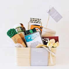 a basket filled with lots of different items