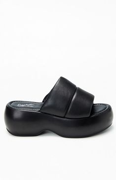 Step up your footwear game with Seychelles' Women's Sorry 'Bout It Sandals. These puffy platform sandals are a contemporary standout, perfect for any occasion. With a cushioned insole and padded solid strap, they offer both style and comfort. Available in an array of colors, these wedges will elevate your look and take you places you've only dreamed of.Heel Height: 2.75”Platform: 2”Material: LeatherFit: True to sizeToe Shape: RoundSlip-on style Seychelles Womens Women's Sorry 'Bout It Sandals - Black size 7 Slim Fit Cargo Pants, Slim Fit Pants, Slim Pants, Seychelles, Slim Fit Jeans, Pacsun, Platform Sandals, Black Sandals, Step Up