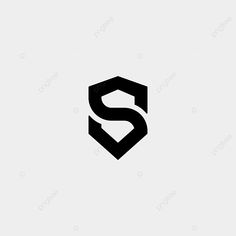 the letter s is made up of two overlapping shapes, which are black and white