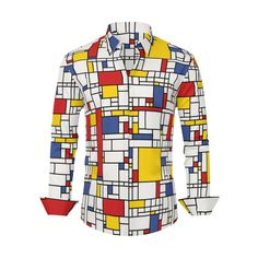 ***Runs large, please take a look at the size chart!Step into the vibrant world of retro fashion with our Retro Shirt inspired by the iconic Mod 60s style and Piet Mondrian's artwork. This Men's Vintage Style Shirt features a red, blue, and white mosaic geometric pattern print, reminiscent of Mondrian's signature style. The Geometric Print Shirt exudes sophistication and artistic flair, making it a perfect choice for those who appreciate the fusion of art and fashion.Designed with a nod to the M Piet Mondrian Artwork, Printed Shirts Men, Mod 60s, Men's Vintage Style, White Mosaic, 60s Style, Vintage Mens Fashion, Modern Boutique, Retro Mode