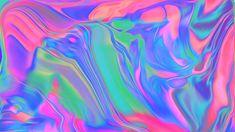 an abstract painting in pink, blue and green