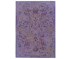 a purple rug with an intricate design on the top and bottom, in various colors