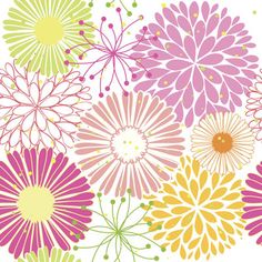 colorful flowers on a white background - backgrounds decorative