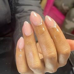 Almond Acrylic Overlay, One Colour Almond Nails, Short Almond Natural Nails, Almond Point Nails, Short Natural Almond Nails, Short Manicured Nails Gel, Acrylic On Natural Nails, Super Short Almond Nails