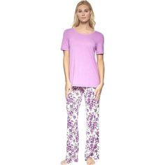 Felina Womens Super Soft Knit Pajama Top Purple Sleepwear For Pajama Party In Spring, Spring Purple Stretch Sets, Spring Stretch Purple Sets, Casual Purple Sleepwear For Loungewear, Purple Sleep Tops For Spring, Purple Relaxed Fit Sleepwear For Spring, Purple Casual Sleepwear For Loungewear, Purple Relaxed Fit Sets For Spring, Purple Stretch Tops For Loungewear