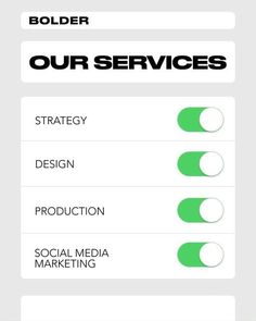 the text below reads, ` `'our services strategy design production social media marketing