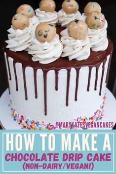 how to make a chocolate drip cake with marshmallows and cookies on top