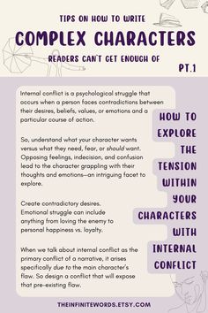 an info sheet describing how to write complex characters