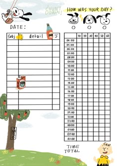 a printable to do list is shown with an image of a tree and some animals