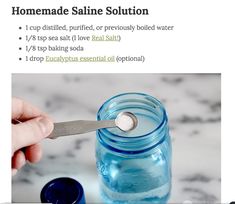 Diy Nasal Saline Solution, Diy Piercing Solution, Diy Saline Solution For Piercing, Saline Solution For Nebulizer, Netti Pot Solution Homemade, Diy Saline Solution For Nose, Diy Nettie Pot, Diy Saline Solution For Nebulizer, Nasal Wash Recipe