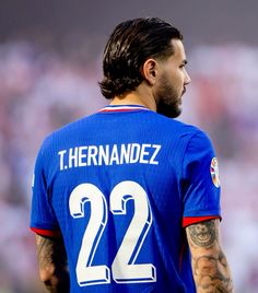 Theo Hernandez during the third group match of #Euro2024, a match that ended 1-1 against Poland Hector Bellerin Hair, Theo Hernandez Haircut, Theo Hernandez Milan, Griezmann Haircut, Slick Back Haircut, Theo Hernandez, Men Fade Haircut Short, Comb Over Fade, Growing Out Hair