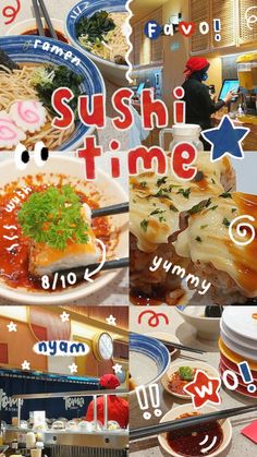 the collage shows different types of food