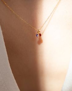 Dainty birthstone necklacePerfect way to cherish family members & loved ones.Made with 14k gold filled.- Sterling silver or 14k gold filled- 3mm CZ birth stone bezel Necklace With Kids Birthstones, Cute Simple Necklaces For Girlfriend, Two Birthstone Jewelry, Small Dainty Necklace, Dainty Everyday Jewelry, 14k Gold Birthstone Charm Necklace, Personalized Dainty 14k Gold Birthstone Necklace, Dainty Birthstone Charm Necklaces For Anniversary, 14k Gold Filled Birthstone Necklace For May