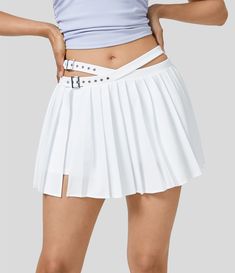 Buy Women‘s Breezeful™ High Waisted Adjustable Buckle 2-in-1 Side Pocket Split Pleated Mini Quick Dry Dance Skirt at the Lowest Price in Halara. Check Reviews and Buy Breezeful™ High Waisted Adjustable Buckle 2-in-1 Side Pocket Split Pleated Mini Quick Dry Dance Skirt for Women today. Skirt With Buckle, Sabrina Carpenter Outfits, Dance Skirt, High Waist Dress, Sports Skirts, Bleach Wash, Outfit Goals, Side Pocket, White Skirts