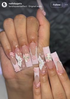 Hello Kitty Acrylic Nails, Hello Kitty Nails Art, Quinceanera Nails, Cute Acrylic Nail Designs, Pretty Nail Designs