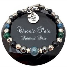 Chronic Pain Relief Healing Crystal Reiki Gemstone Adjustable Bracelet Jump Ring Jewelry, Chronic Pain Relief, Crystal Reiki, Yoga Mala, Recovery Gifts, Mala Bracelet, Bracelet Black, Black Tourmaline, Faith Hope