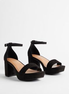 Platform Block Heel (WW)Platform Block Heel (WW), BLACK Closed Toe Heels, Wide Heels, Unique Fits, Platform Block Heels, Suede Block Heels, Black Platform, Ankle Strap Heels, Suede Heels, Strap Heels