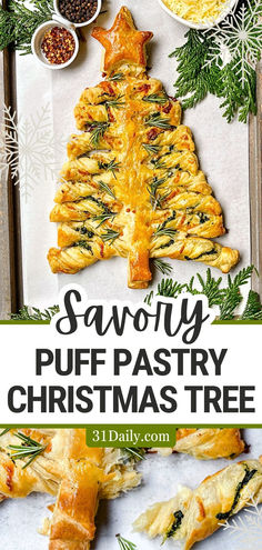 a christmas tree made out of puff pastry