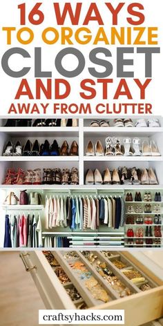 Wondering how to organize your closet? Get these ideas on how to organize closet and have your home more organized. Decluttering Wardrobe Tips, Wardrobe Hacks Organizing, Declutter Wardrobe, Clever Shoe Storage, Shoe Storage Ideas For Small Spaces, House Declutter, Closet Organization Tips, Clothing Organization, Storage Ideas For Small Spaces