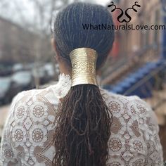 Adjustable Ancient Gold Hair Cuff for long ponytails Locs, Sisterlocks, Dreadlocks and Braids Perfect for Memorial Day 2024 – WhatNaturalsLove.com Outfit Ideas For Black Women, Hype Hair, Micro Locs, Classic Hair, Best Hair Care Products, Hair Cuffs