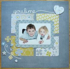 a scrapbook with two children on it