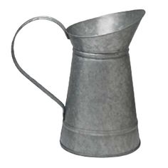 a metal pitcher with a handle is shown on a white background for use as a decoration