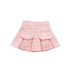 Pink Fur Trim Pleat Tweed Skirt - doe a dear Pink Mini Skirt With Pockets For Spring, Spring Pink Mini Skirt With Pockets, Trendy Pink Skirt With Pockets, Pink Fitted Mini Skirt With Pockets, Fitted Tweed Skirt With Pockets, Pink Skirt With Pockets For Spring, Pink Skirt With Pockets, Trendy Pink Mini Skirt For Winter, Trendy Pink Mini Skirt For Fall