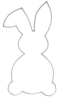 the outline of a bunny's head for a paper crafting project, with one side cut out