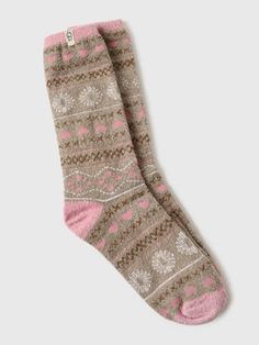 DESCRIPTION:A pair of soft and cozy printed socks.FEATURES:Crew LengthAll-Over Novelty Print80% Nylon, 19% Polyester, 1% ElastaneHeight: 9.5 in.One Size Face Socks, Printed Socks, Pink Hearts, Fat Face, Cold Season, Saint Bernard, Pink Brown, Fair Isle, Crew Socks