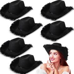 PRICES MAY VARY. Feather Cowgirl Hat Sets: you will get 6 pieces of cowgirl hats, stylish and shimmering, featuring eye catching sequins and a fuzzy trim, making you stand out from the crowd, the adequate quantity enough for your daily use and replacement Proper Size: the cowgirl hat with feathers measure approx. 14.96 x 11.81 x 5.12 inch/ 38 x 30 x 13 cm, with a head circumference of approx. 22.83-23.62 inch/ 58-60 cm and an adjustable drawstring design, it is suitable for most women Reliable M Sequin Clothing, Cowboy Costume, Cowgirl Bachelorette, Cowgirl Hat, Colorful Feathers, Cowgirl Hats, Hat For Women, Head Circumference, Party Birthday