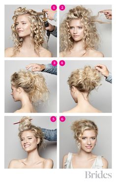 the instructions for how to curl your hair in half up and down, with pictures above