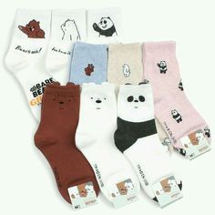 We Bare Bears Wallpapers, Sock Outfits, Funky Socks, We Bear, We Bare Bears, Crazy Socks, Bare Bears, Funny Socks, Cute Socks