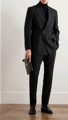 Men’s Suit Designs, Wattpad Suit Men, Elegant Dress For Man, How To Style Suits For Men, Black Suit Styles For Men, Men’s All Black Outfit Casual, All Black Suits For Men, Man Suit Outfit, Suit Men Ideas