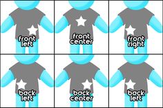 four different images of the same person wearing a t - shirt that says front and center