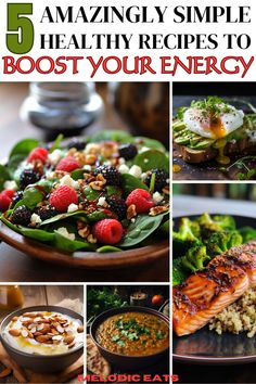 Collage of 5 Healthy Recipe to Boost Your Energy Toshikoshi Soba, Lunch Recipes Indian, Easy Healthy Lunches, Embracing Change, Easy Lunch Recipes, Ring In The New Year