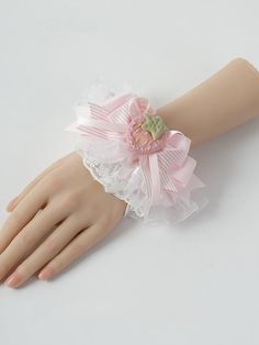 The price is for a pair of wrist cuffs only, others are not included. Hand Accessories Kawaii, Spring Gift Wristlet With Wrist Strap, Elegant Pink Wristlet For Spring, Adjustable Pink Wristlet With Wrist Strap, Inking Reference, Coquette Accessories, Prom Gloves, Steampunk Fashion Female, Elegant Gloves