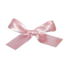 a pink ribbon tied to the side of a white wall with a bow on it