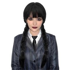 Questions? Leave A Comment Below! Black Wednesday Addams, Black Wednesday, Black Cosplay Wig, Wednesday Addams Costume, Family Cosplay, Halloween Party Gifts, Halloween Wigs, Braided Wig, Halloween Costume Accessories