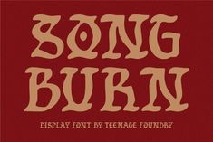 some type of font that has been used to spell the word bong burn