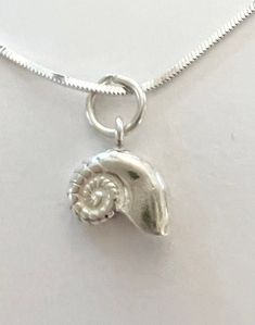 .925 sterling silver charm with 18" square cut snake chain & velvet gift box Jewelry Silver Necklaces, Casted Jewelry, Nautilus Necklace, Coastal Jewelry, Sea Jewelry, Silver Clay, Funky Jewelry, Jewelry Lookbook, Square Cut