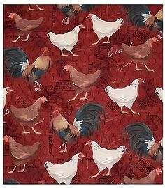 an image of roosters on red background